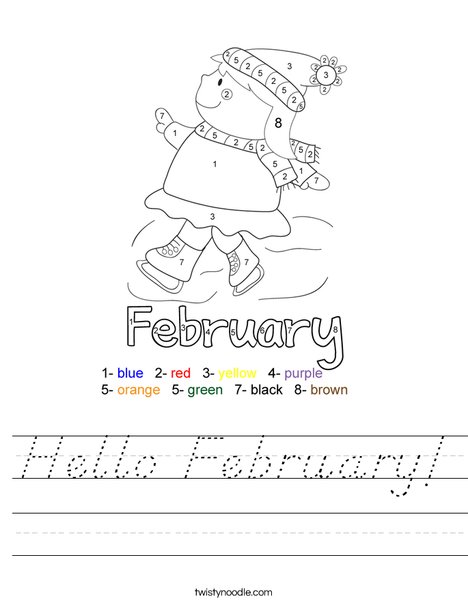 Hello February Worksheet