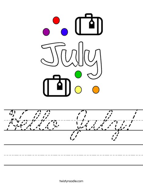 Hello July! Worksheet