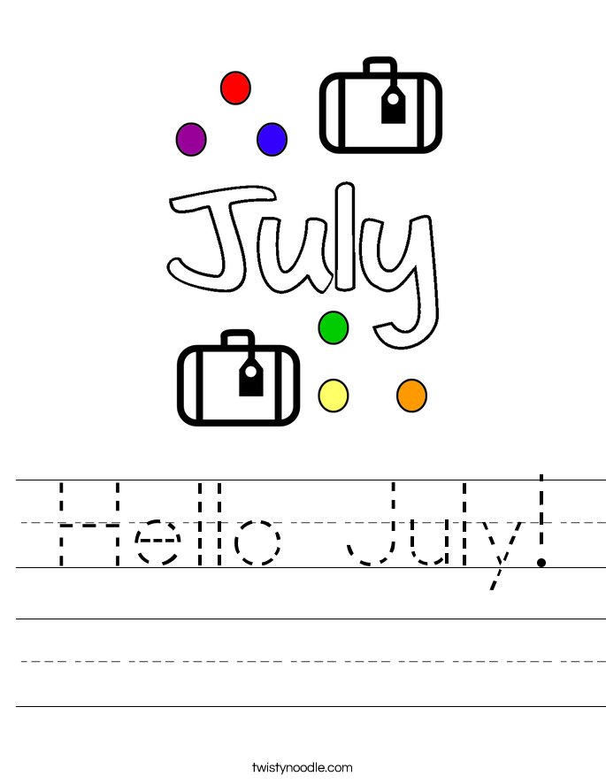 Hello July! Worksheet