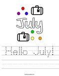 Hello July! Worksheet