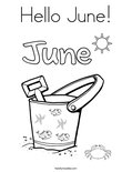 Hello June! Coloring Page