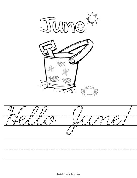 Hello June! Worksheet
