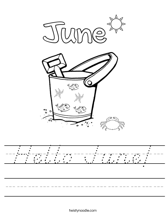 hello june worksheet dnealian twisty noodle