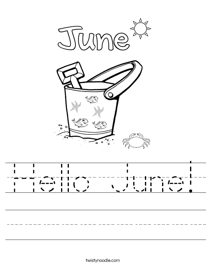 Hello June Worksheet Twisty Noodle Hello June Worksheet Twisty Noodle