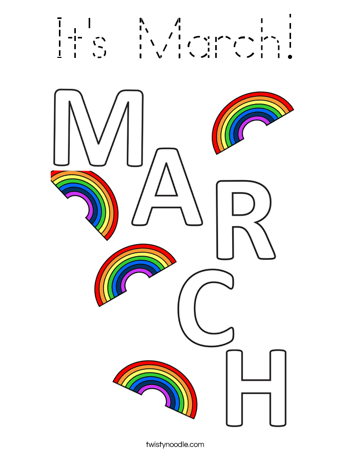 It's March! Coloring Page