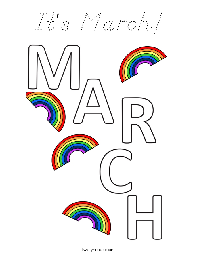 It's March! Coloring Page