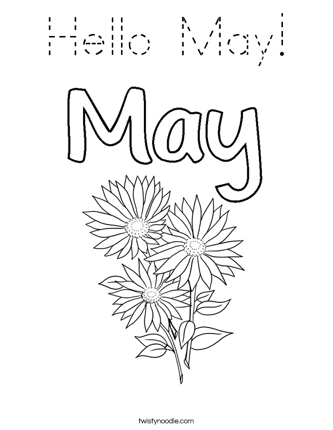Hello May! Coloring Page