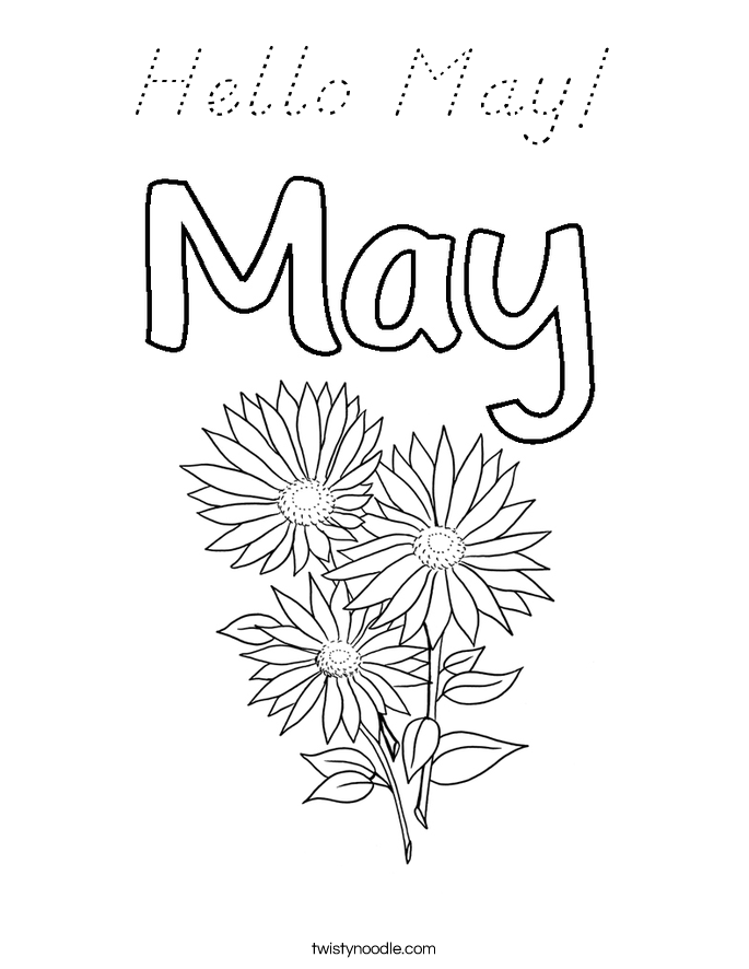 Hello May! Coloring Page