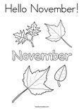 Hello November! Coloring Page