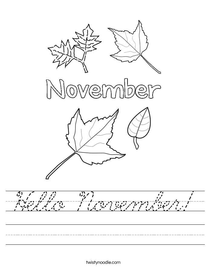 Hello November! Worksheet