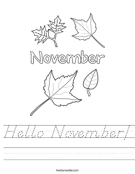 Hello November! Worksheet