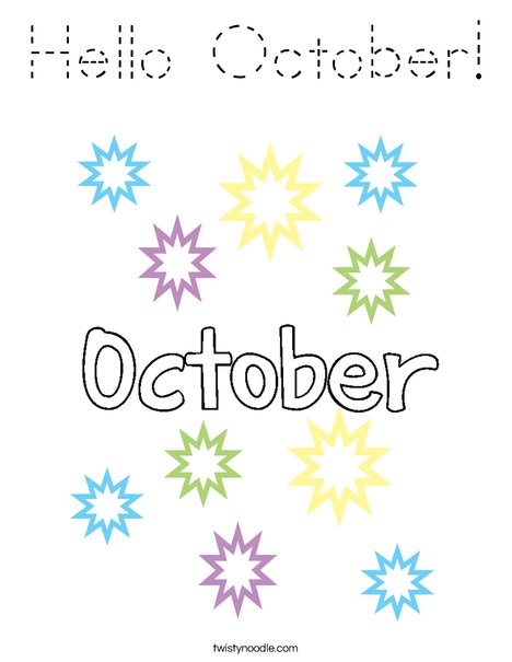 Hello October Coloring Page