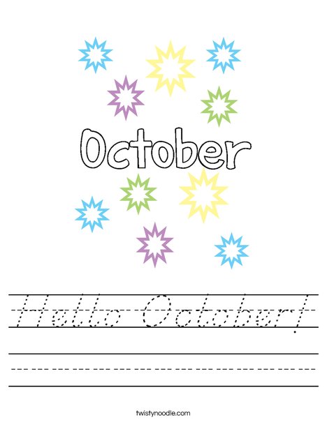 Hello October Worksheet