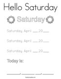 Hello Saturday Coloring Page