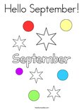 Hello September! Coloring Page