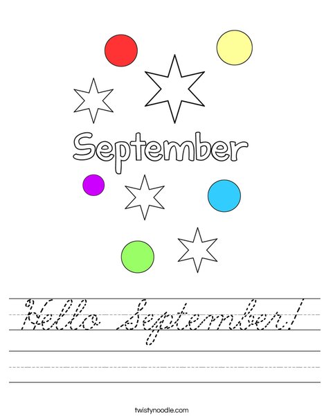 Hello September Worksheet