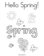 Hello Spring Coloring Page