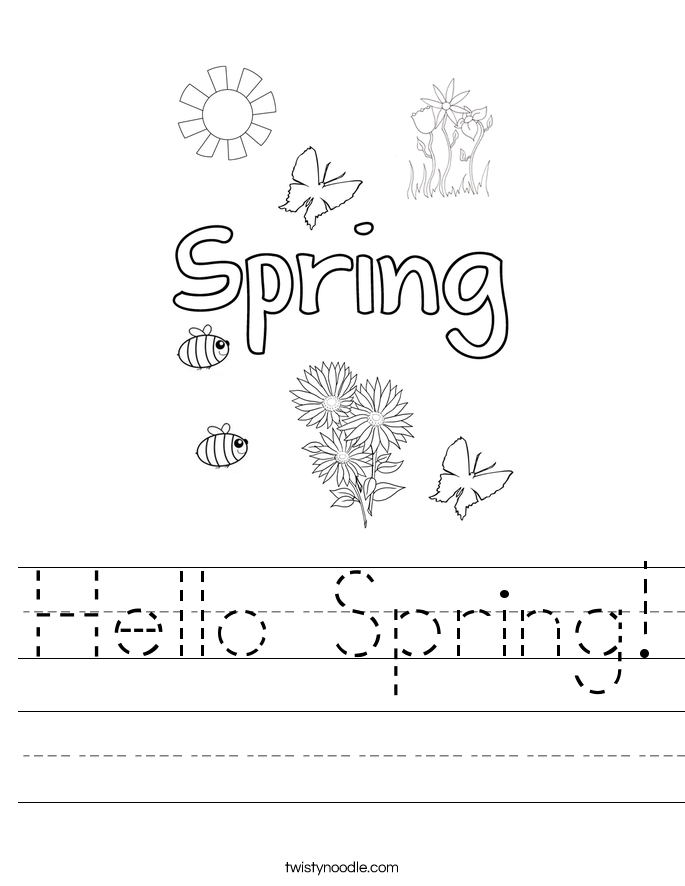 hello spring worksheet twisty noodle