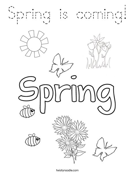 Hello Spring! Coloring Page