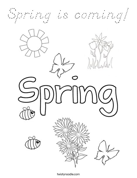 Hello Spring! Coloring Page