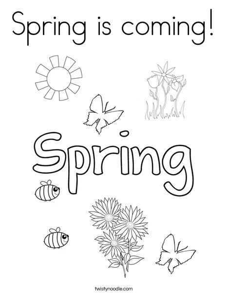 Hello Spring! Coloring Page