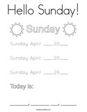 Hello Sunday Coloring Page
