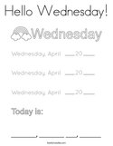 Hello Wednesday Coloring Page