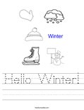 Hello Winter! Worksheet