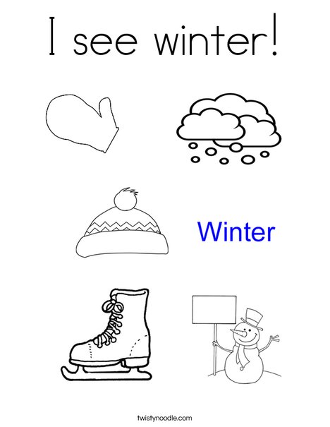 Hello Winter Coloring Page