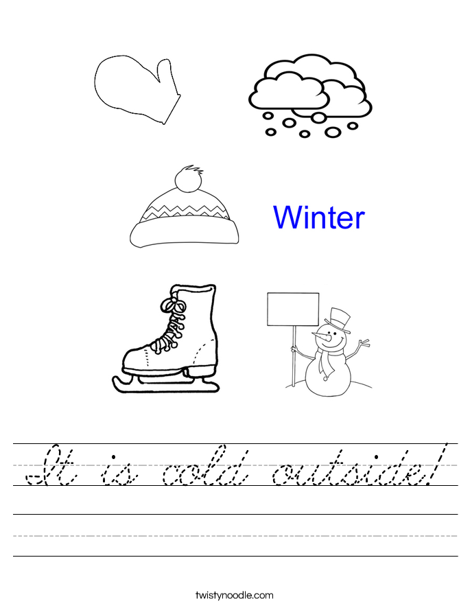 It is cold outside! Worksheet