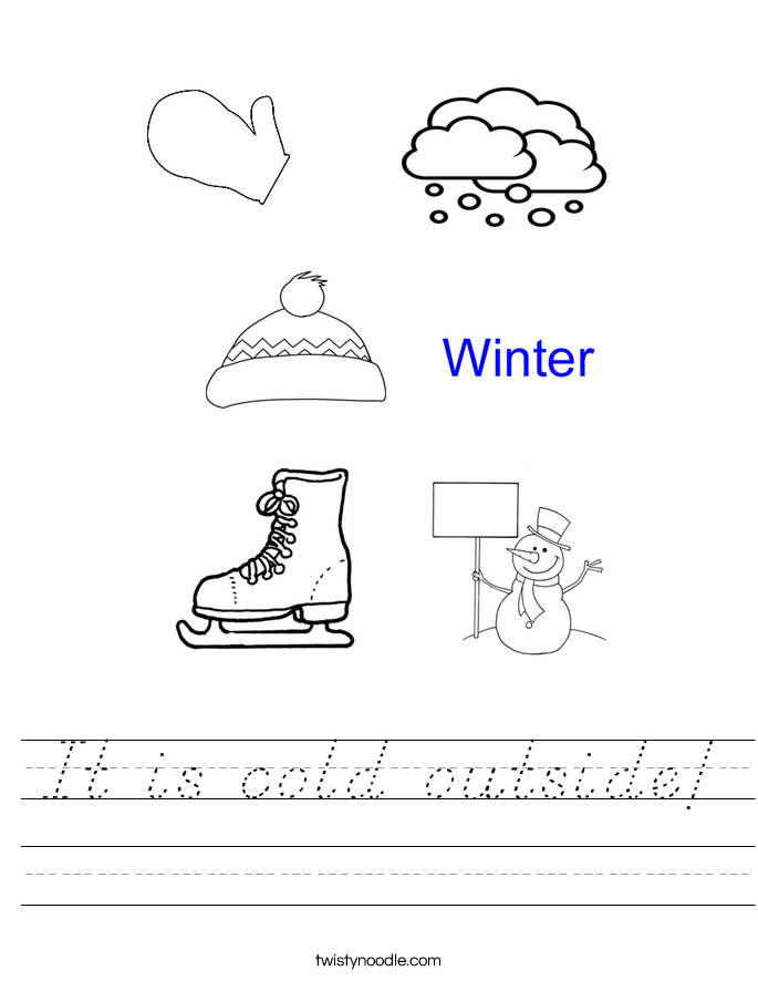 It is cold outside! Worksheet