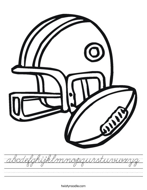 Football Helmet and Ball Worksheet