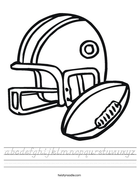Football Helmet and Ball Worksheet