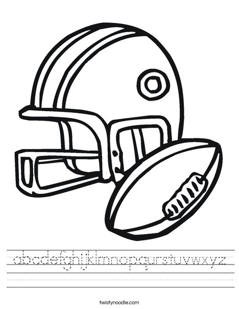 Football Helmet and Ball Worksheet