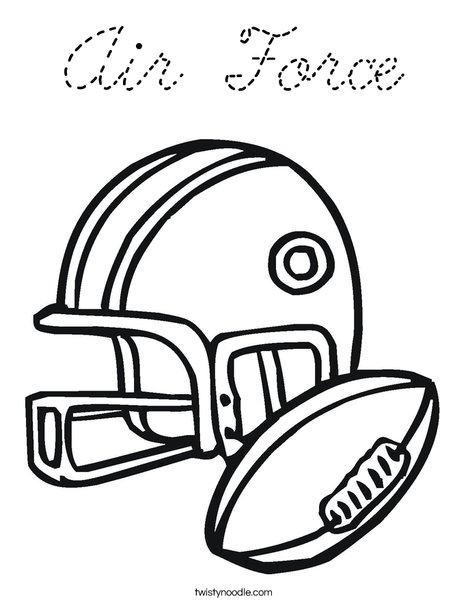Football Helmet and Ball Coloring Page