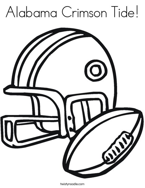 Football Helmet and Ball Coloring Page