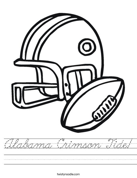 Football Helmet and Ball Worksheet