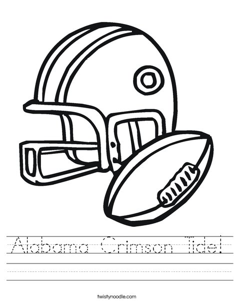 Football Helmet and Ball Worksheet
