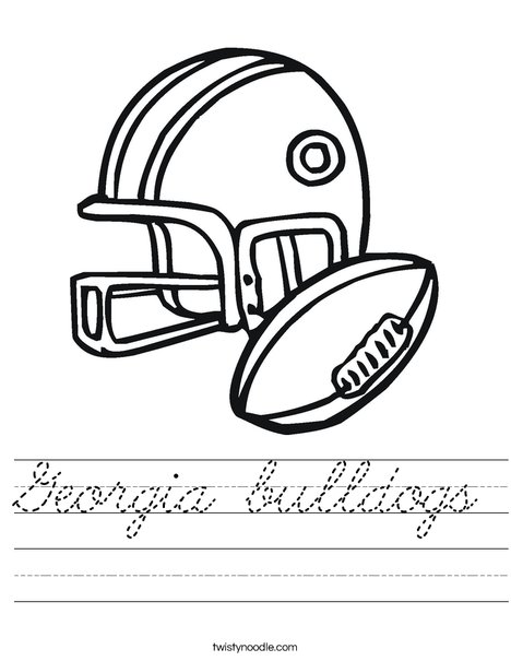 Football Helmet and Ball Worksheet