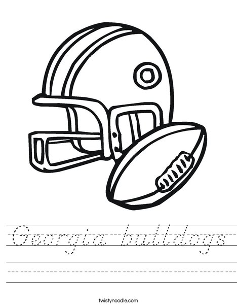 Football Helmet and Ball Worksheet