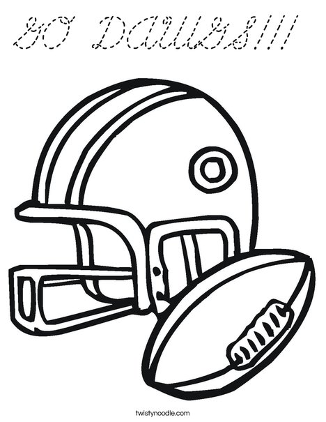 Football Helmet and Ball Coloring Page