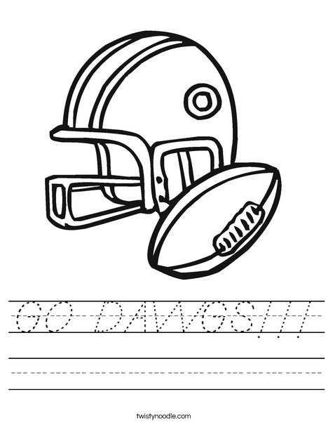 Football Helmet and Ball Worksheet