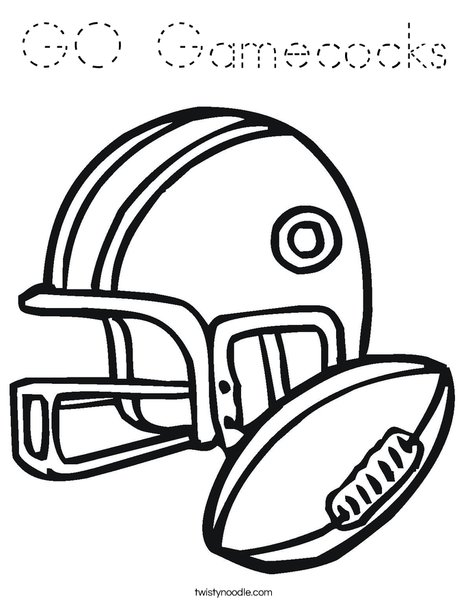 Football Helmet and Ball Coloring Page