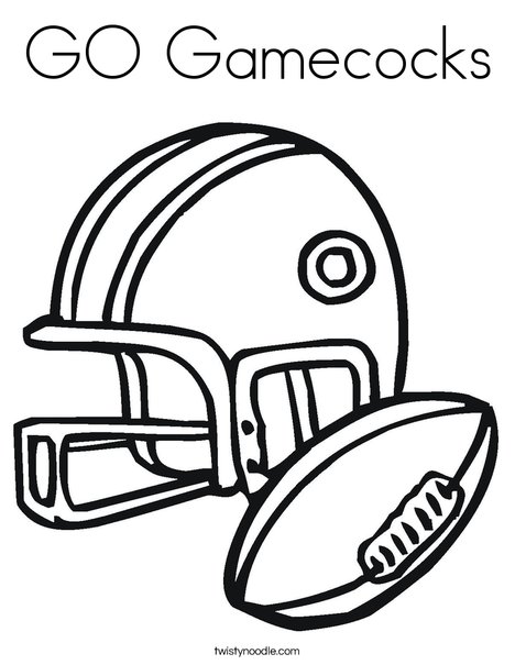 Football Helmet and Ball Coloring Page
