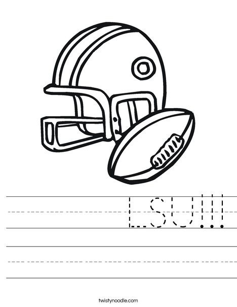 Football Helmet and Ball Worksheet