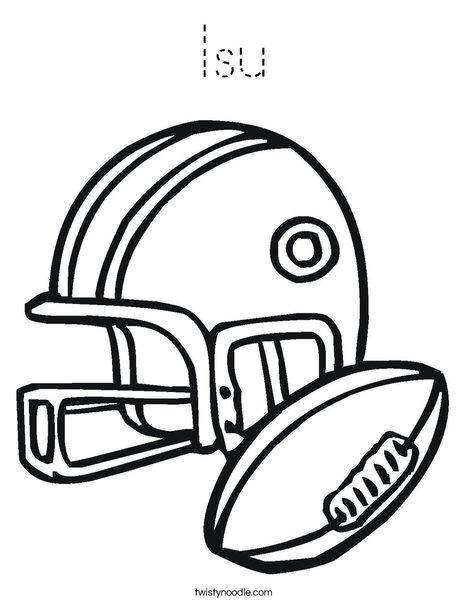 Football Helmet and Ball Coloring Page