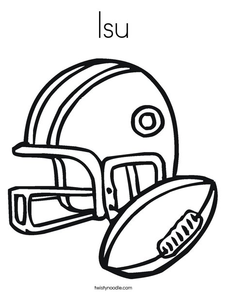 Football Helmet and Ball Coloring Page