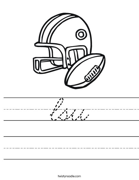 Football Helmet and Ball Worksheet