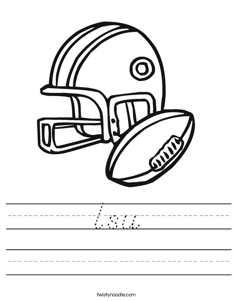 Football Helmet and Ball Worksheet