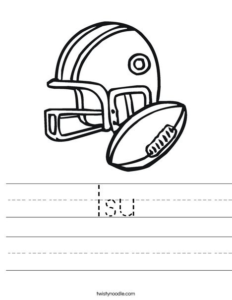 Football Helmet and Ball Worksheet